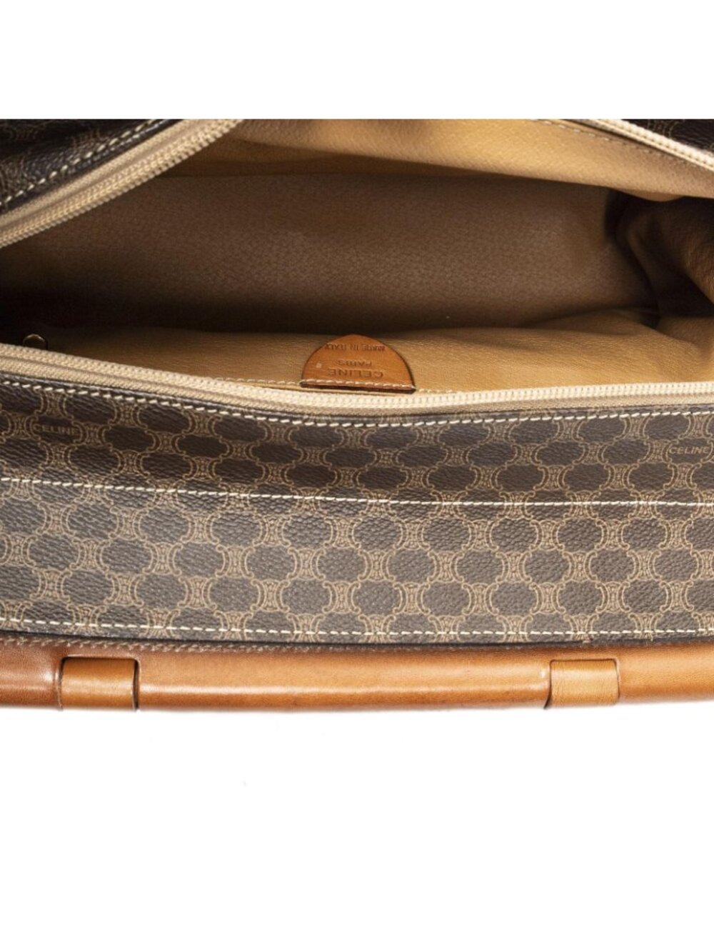 Celine Frame Buckle Tote Brown Macadam Canvas - Picture 9 of 10